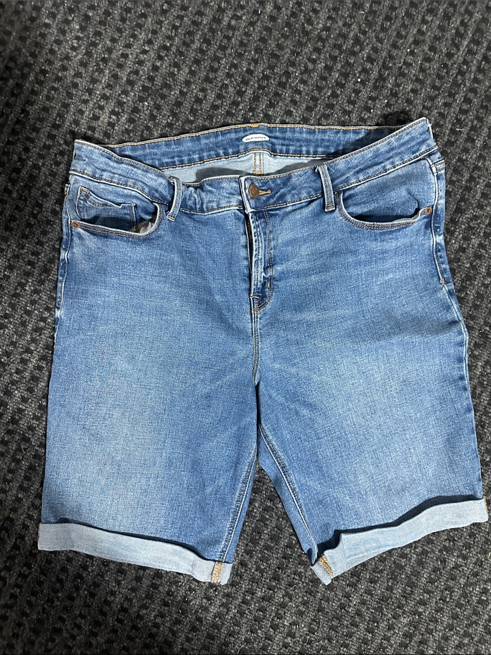 Women's Blue Denim Roll-Hem Bermuda Shorts